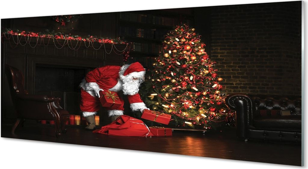 Glasbilder 125x50 Wandkunst Christbaumschmuck Geschenke Mann