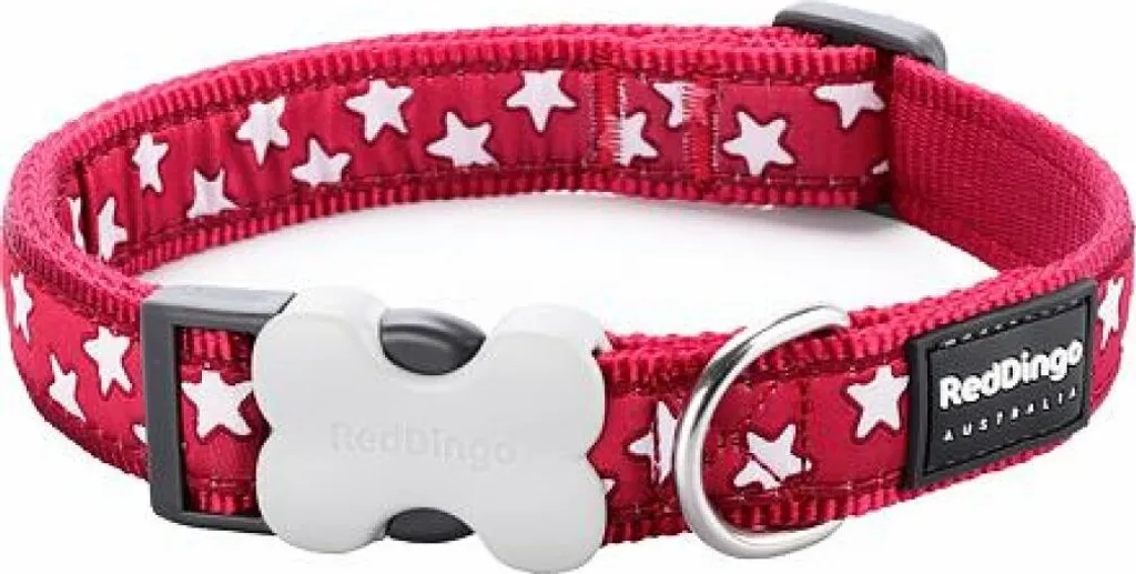 Collare Design Red Dingo Stelle Rosse | Comfort e Stile 31-47cm