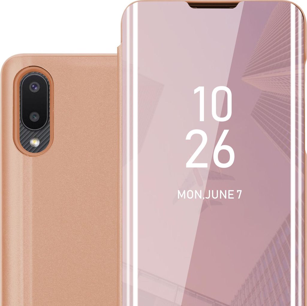 Cadorabo Handyhülle für Samsung Galaxy A02 / M02 in Pink Cover Backcover Schutzhülle Book Case Booklet