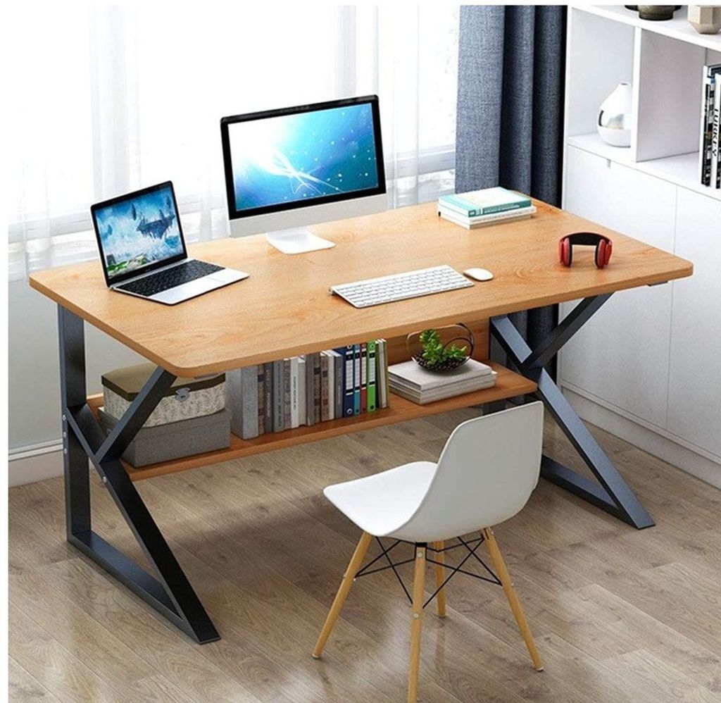 Computertisch, Bürotisch mit Regal 80 x 40 cm STL04BR Produktbild 