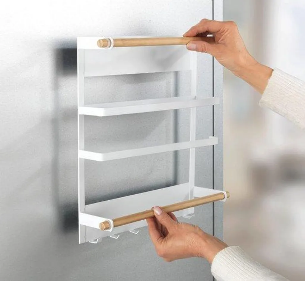 Étagère murale de cuisine pour épices et bocaux gain de place immédiat