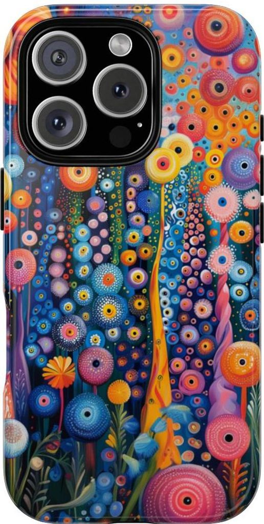 Lebhaftes abstraktes Blumenmuster – Hülle Kompatibel mit iPhone 16 Pro