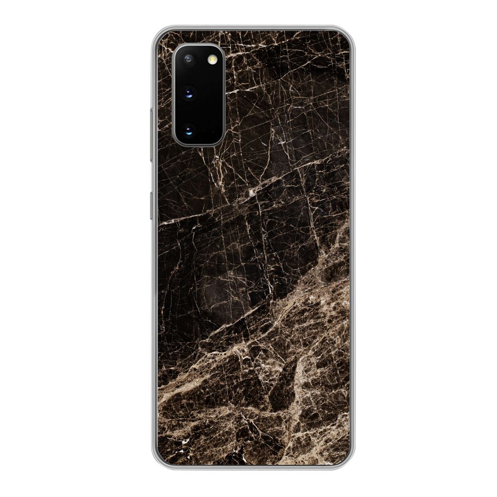 MuchoWow Handyhülle Schutzhülle Hülle für Samsung Galaxy S20 Marmor - Luxus - Schwarz Silikon Softcase Handy Hülle - Bild