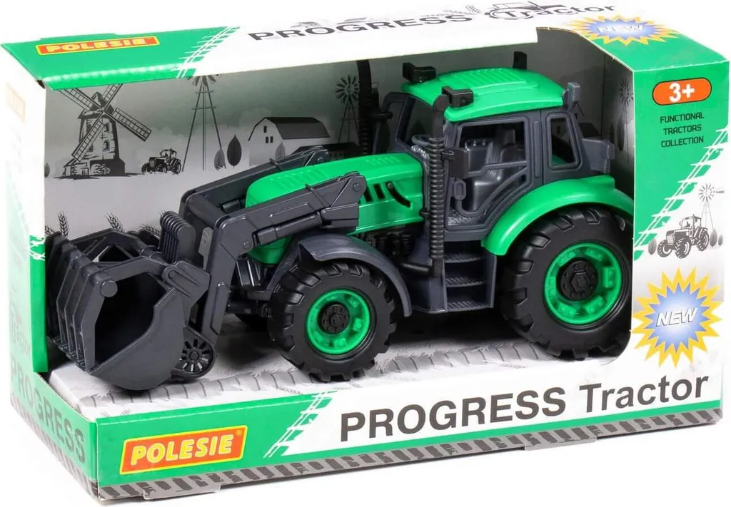 Tracteur Chargeur Agricole Progress Vert Jouet de Chantier Extérieur