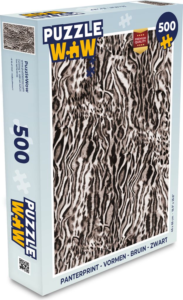 MuchoWow Puzzle 500 Teile Pantherdruck - Formen - Braun - Schwarz - Denken - Spiel - Toy