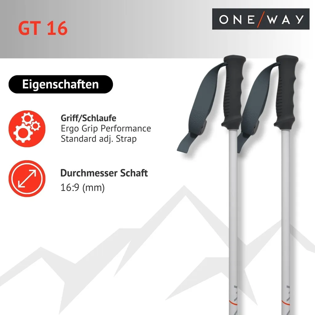Bâtons de ski One Way GT 16 Ghost 120 cm - Performance All-Mountain - 5