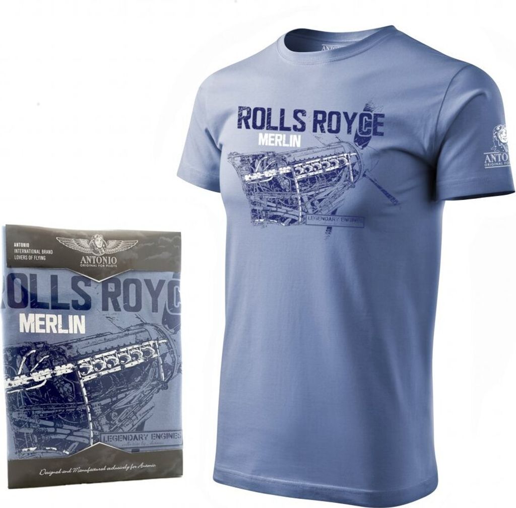 T-Shirt mit Motor Rolls Royce MERLIN (XL)