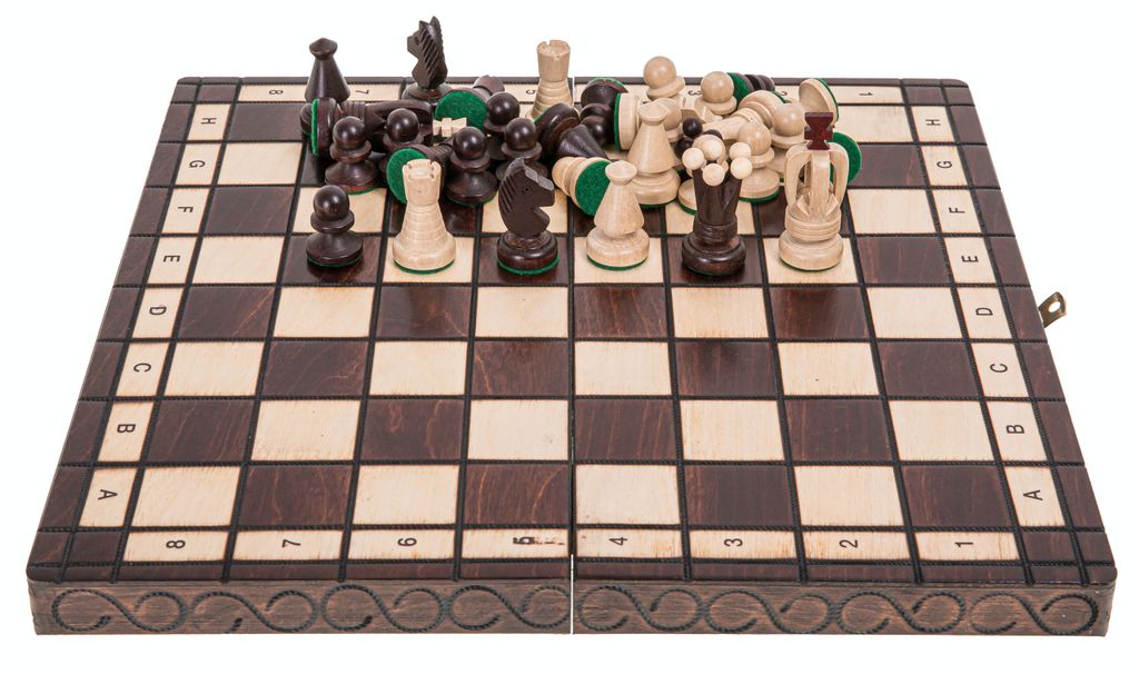 Schachspiel für Anfänger Holzfiguren faltbares Schach Feld 