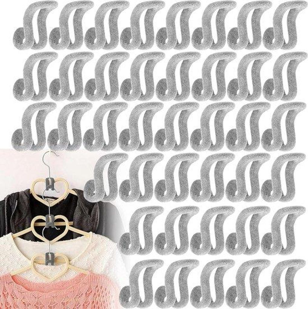 40 Stuks Miniature Grijs Antislip Kleerhangers für Kleidung, Raumsparende Kleiderhaken