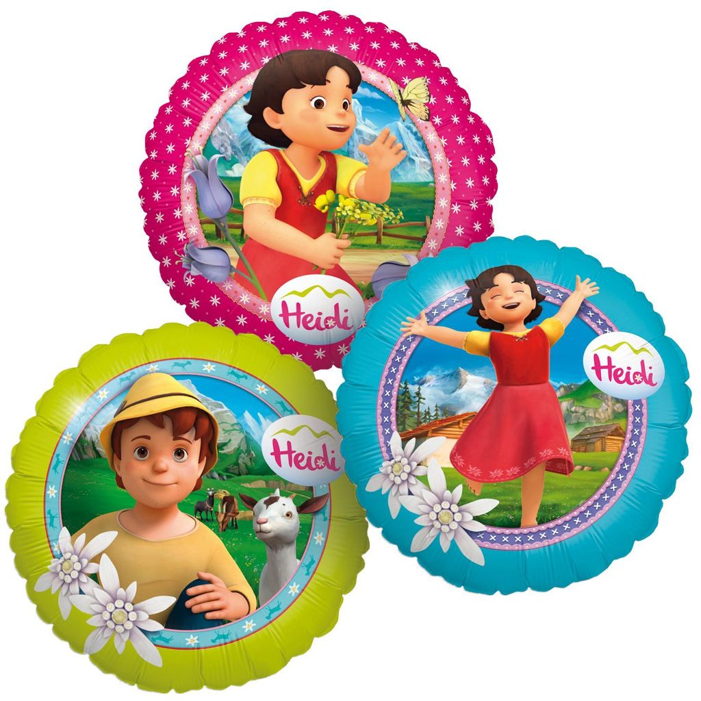 Heidi 3er-Set Folienballons Ø45cm bunt Heidi und Peter in Produktbild 