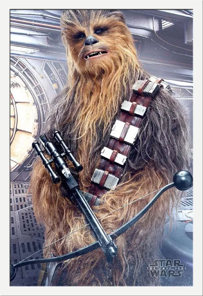 Décoration murale Star Wars Chewbacca cadre blanc pour chambre ou bureau