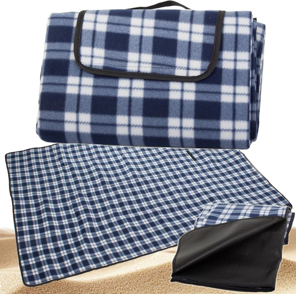Verk Pikniková deka 150 x 200 cm károvaná tmavo modrá Obrázok produktu 