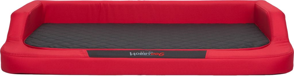 Hundekissen Hundebett Hundekorb Hundesofa Orthopädisch für Haustier Hunde Waschbar - Medico Standard - 75 x 50 x 15 cm [Größe: L] - Rot mit Sch...