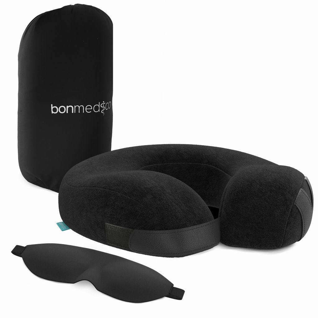 bonmedico Ergonomisches Nackenkissen, Reisekissen, Kopfkissen und Nackenhörnchen