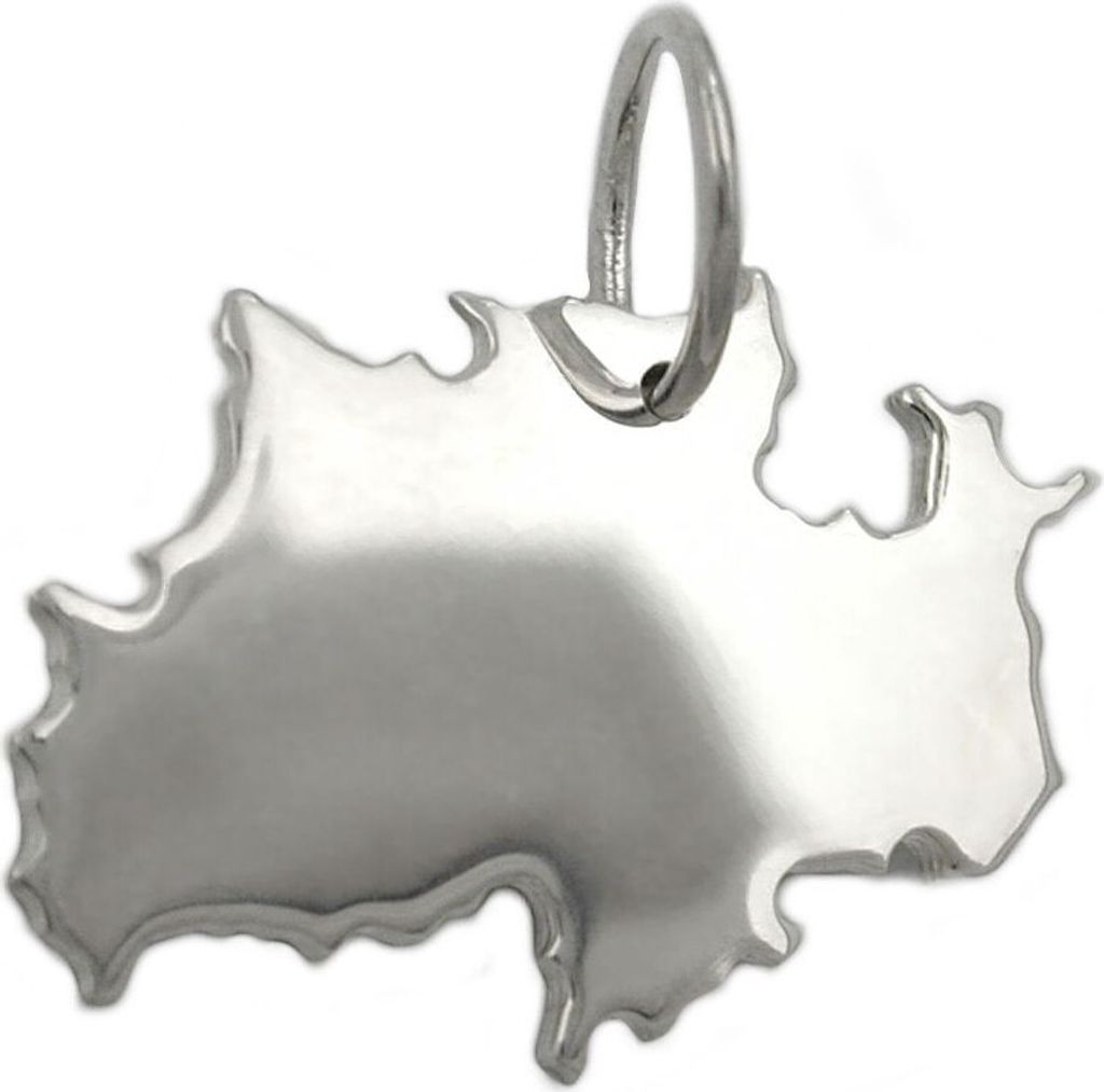 Nordrhein-Westfalen - Landkarten Anhänger BRD Bundesland 925 Silber Uni