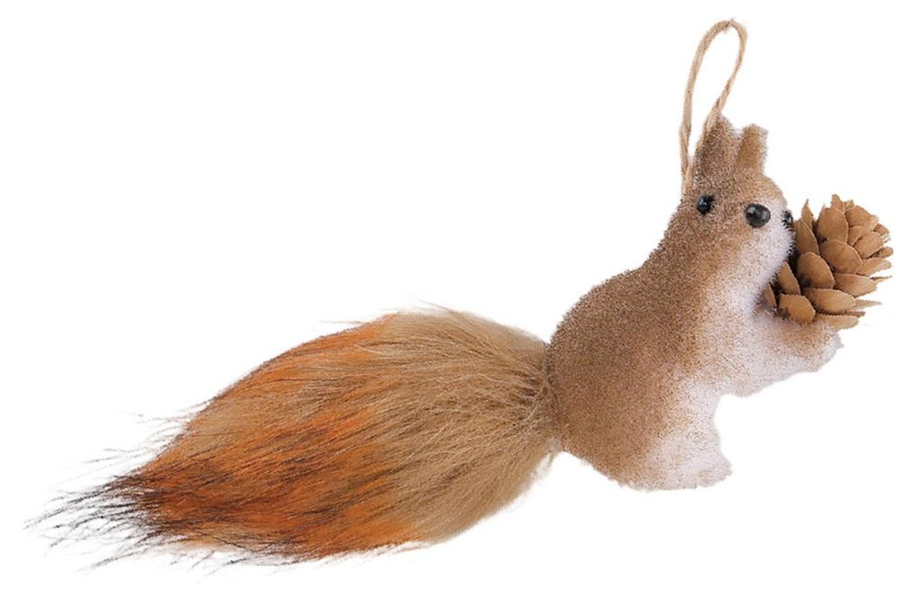Künstliches Eichhörnchen-Weihnachtsornament zum Aufhängen, Weihnachtsanhänger, Wanddekoration, Weihnachtsbaumschmuck