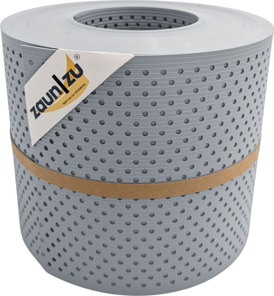 Doppelstabzaun Sichtschutz zaun|zu RILLE GELOCHT mit 15% Muster PP Streifen Fenstergrau 26m