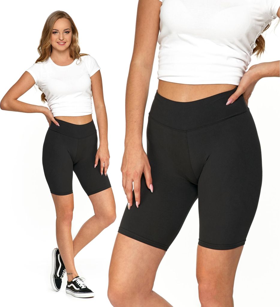 Kurze Radsport-Leggings, hohe Taille, blickdicht, bequem, Produktbild 