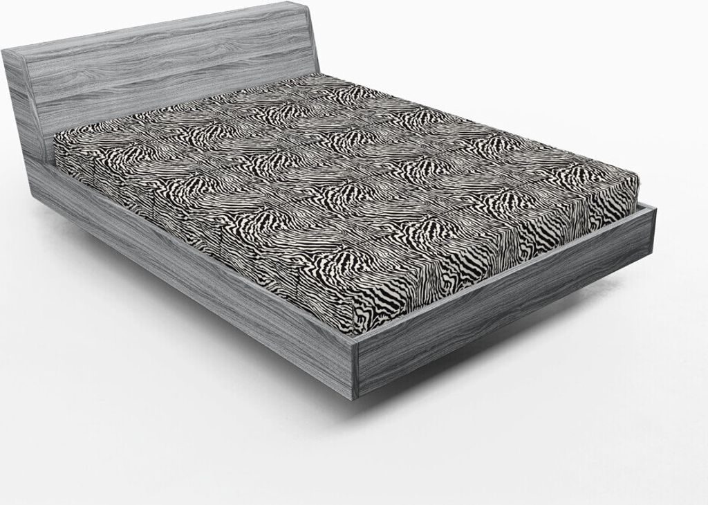 ABAKUHAUS Zebra-Druck Spannbetttuch, Ringel-Haut-Muster der afrikanischen Tiersafari Savanna Natur-Druck, 90 x 190 cm, Anthrazit grau Grau Weiß