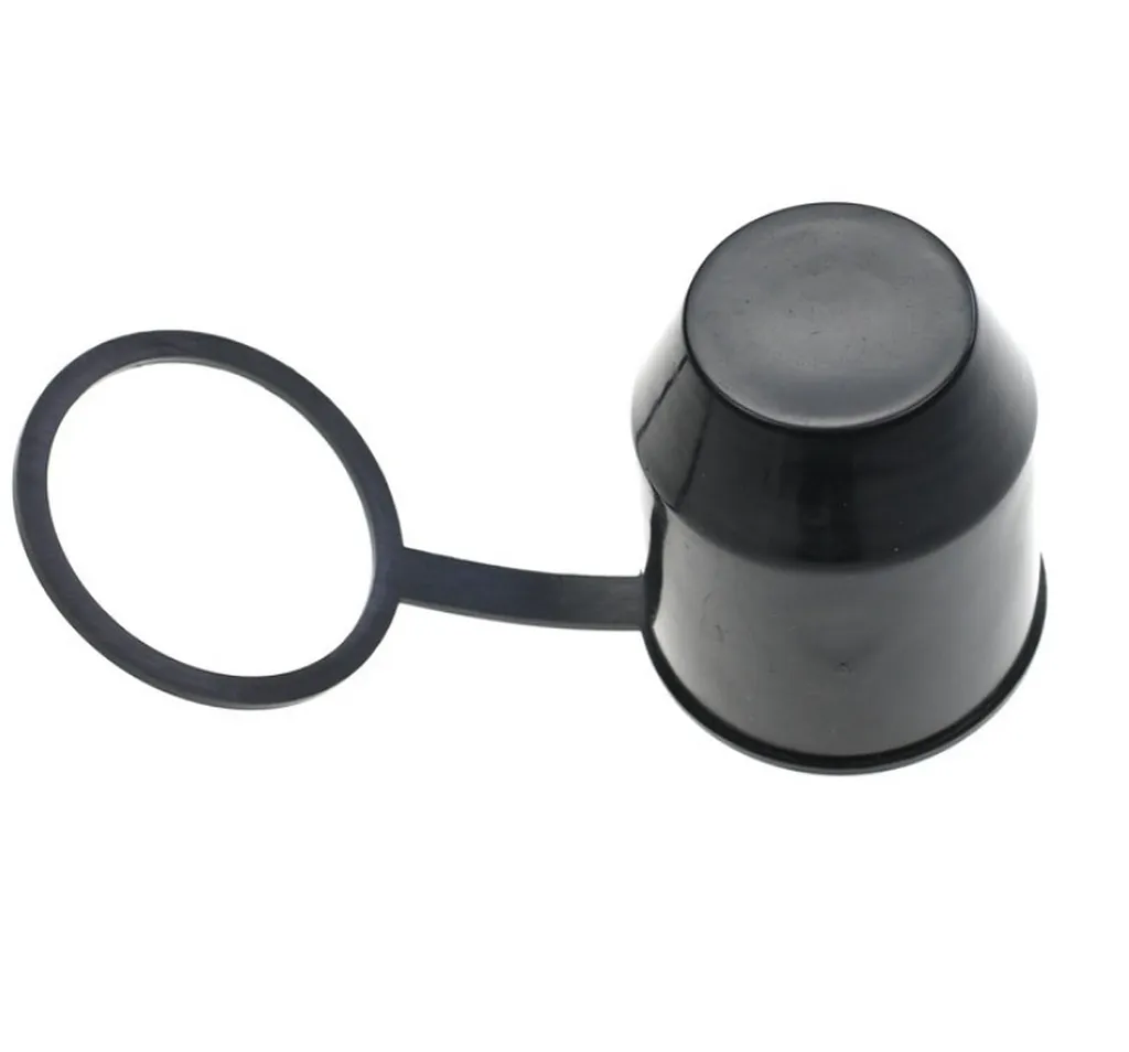 Tappo di protezione per gancio di traino con anello di fissaggio | tappo per gancio di traino | tappo di copertura per dispositivo di rimorchio [nero] | tappo di protezione per palla | copertura universale per ganci di traino per auto | resistente alle intemperie - 7