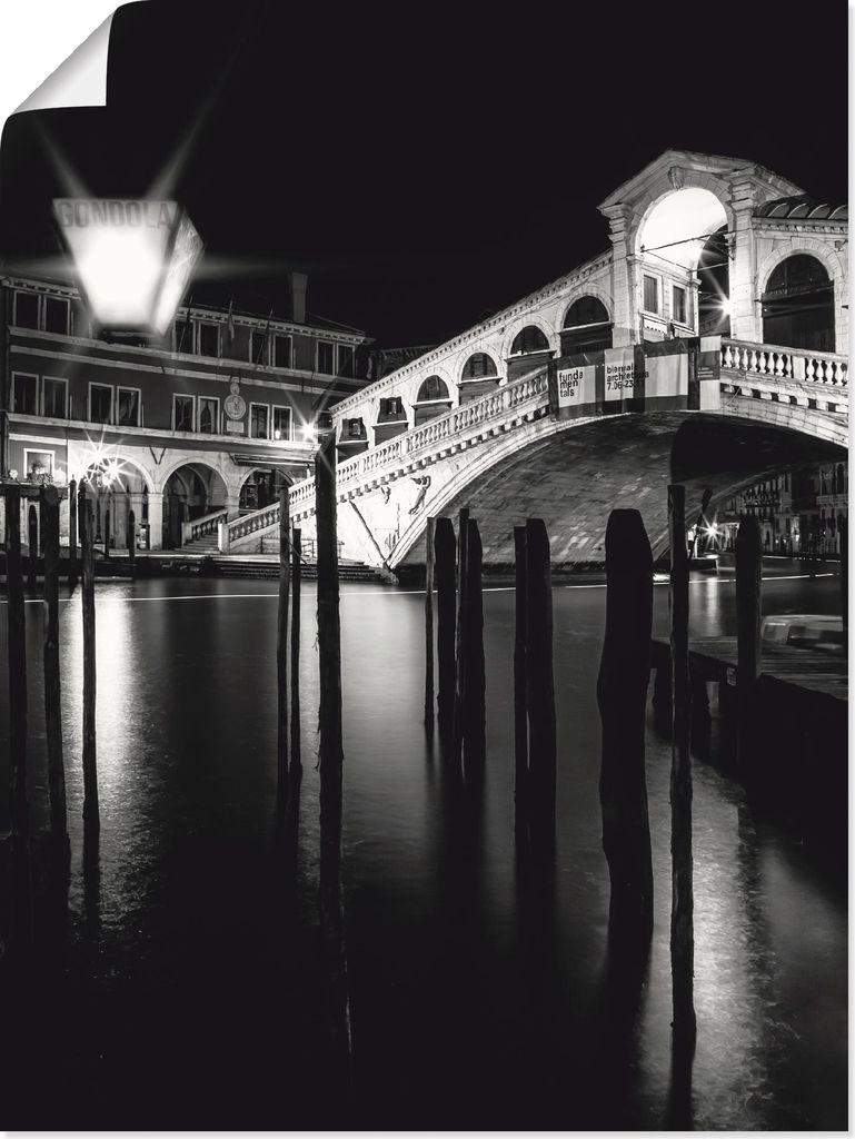 ARTland Poster Venedig Canal Grande & Rialto Brücke I Größe: 60x80 cm