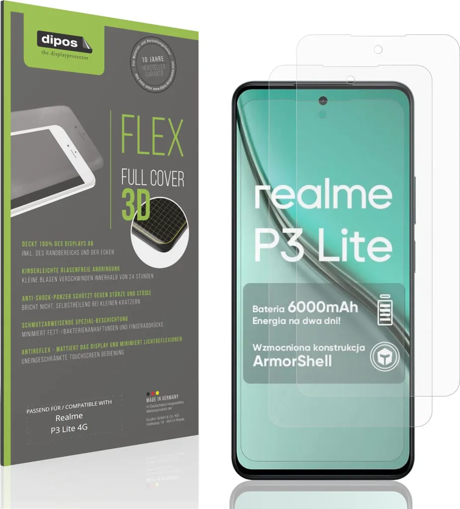 Protezione Realme P3 Lite 4G: Kit 2 Pellicole Matte Anti-Urti e Graffi
