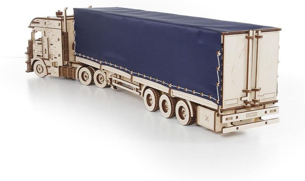 Eco Wood Art (EWA) 3D Holz Puzzle Tilt Semitrailer for Truck Road King, 3250, 57,4×12,3×17,1cm