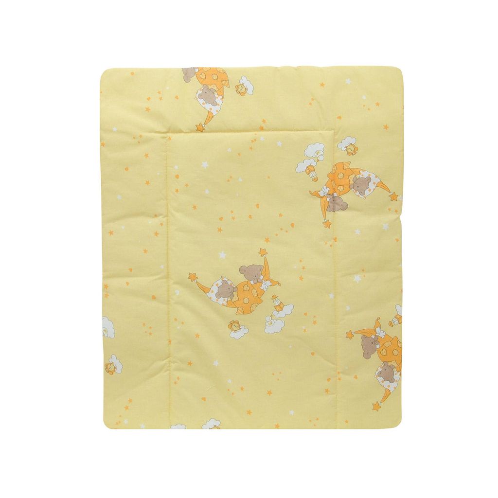 Baby Delux Wickeltischauflage 60x70 cm Wickelauflage Wickelunterlage Baumwolle wasserdicht Teddy Hängematte Gelb