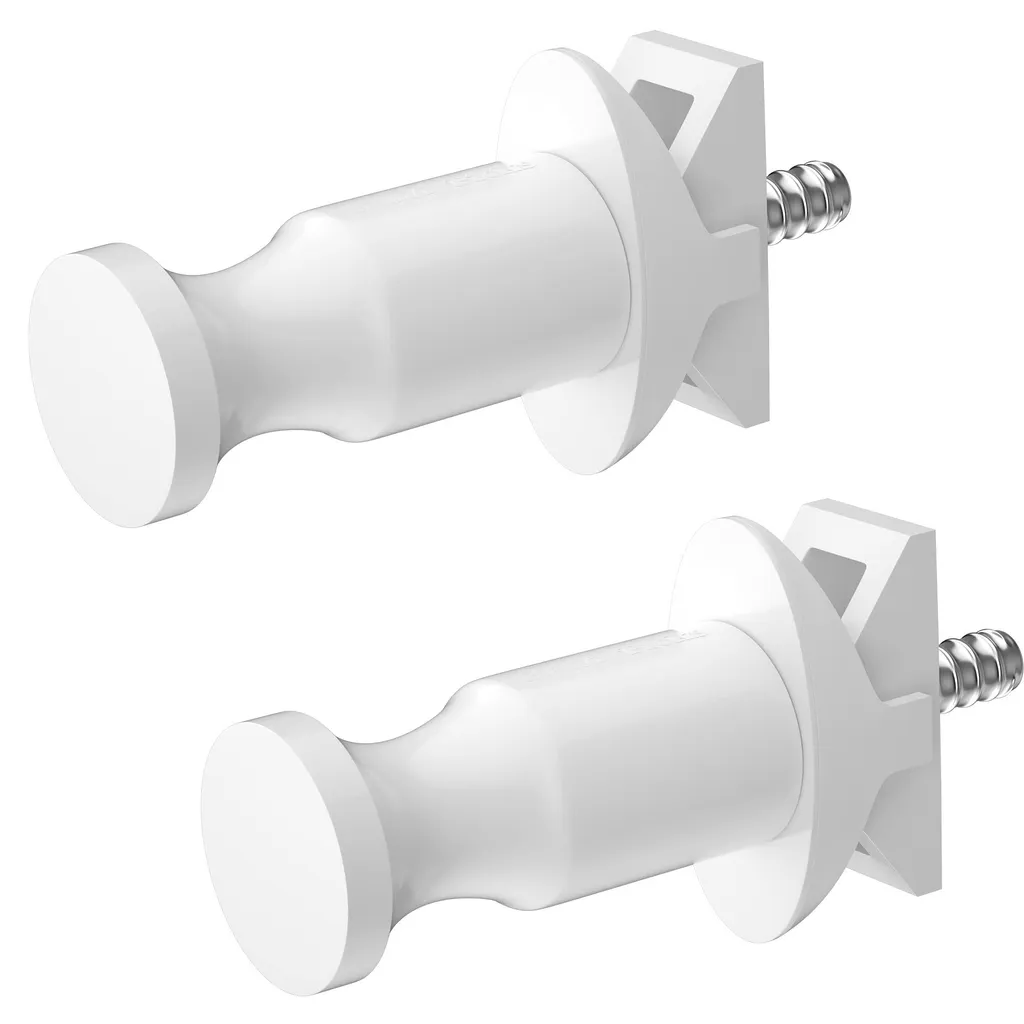 Support serviette et peignoir pour radiateur, lot de 2 boutons blancs