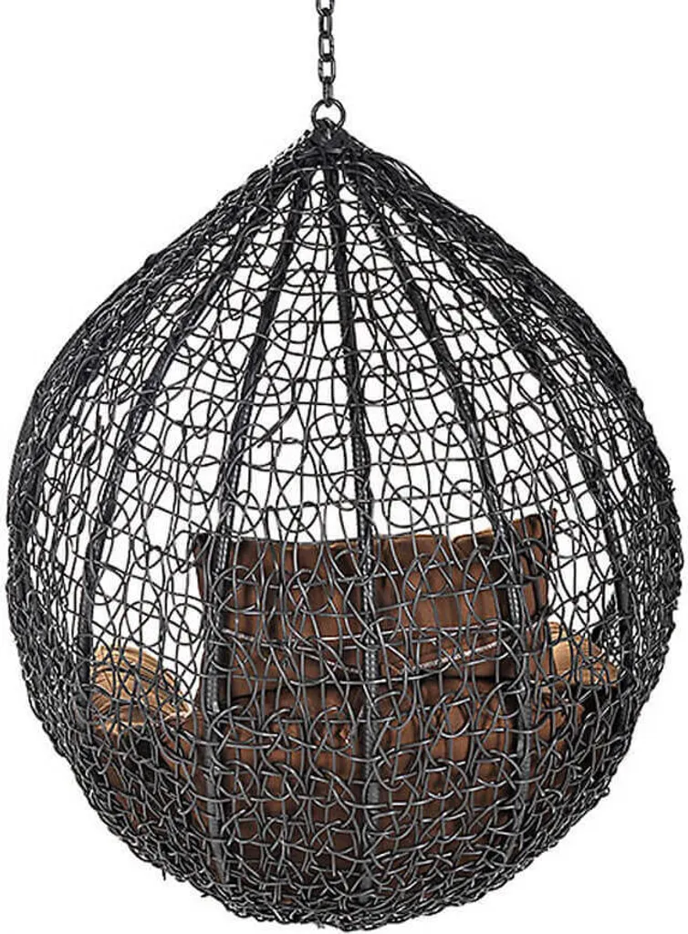 Panier chaise suspendue CIELO en poly rotin résistant aux intempéries