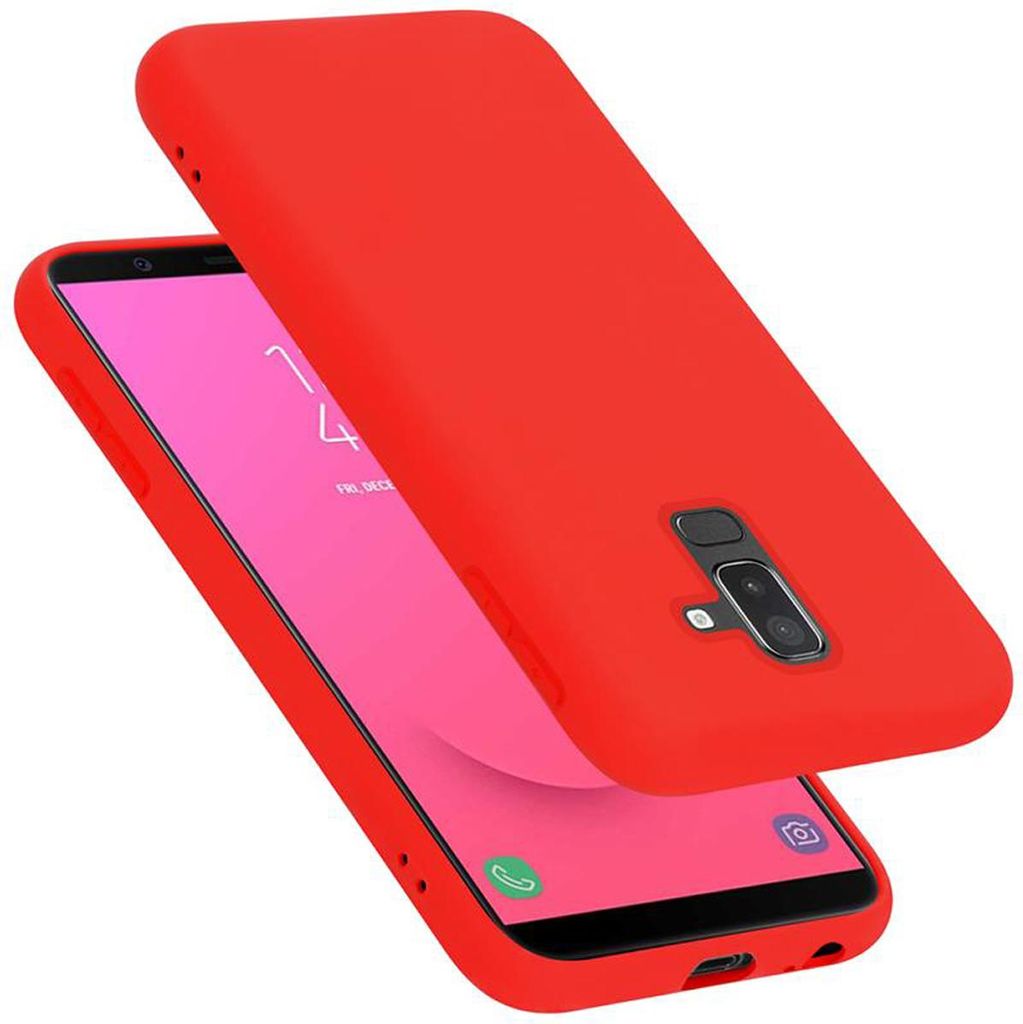 Cadorabo Schutzhülle für Samsung Galaxy A6 PLUS 2018 Hülle in Rot Handyhülle Case Cover TPU Etui