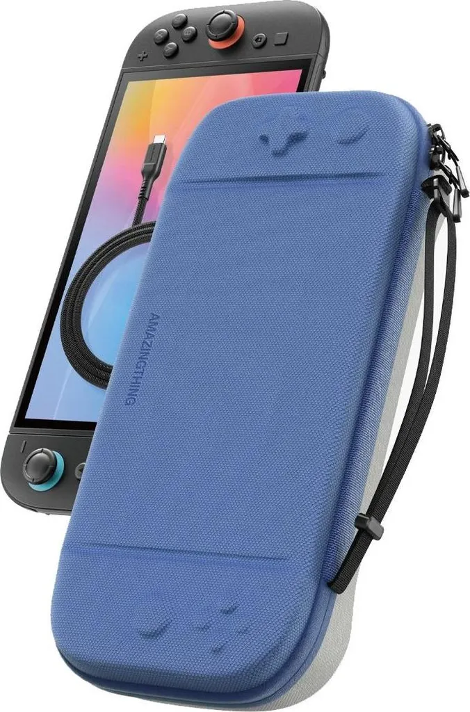 Custodia Amazingthing Playshield EDC Blu per Nintendo Switch 2 | Protezione Pro