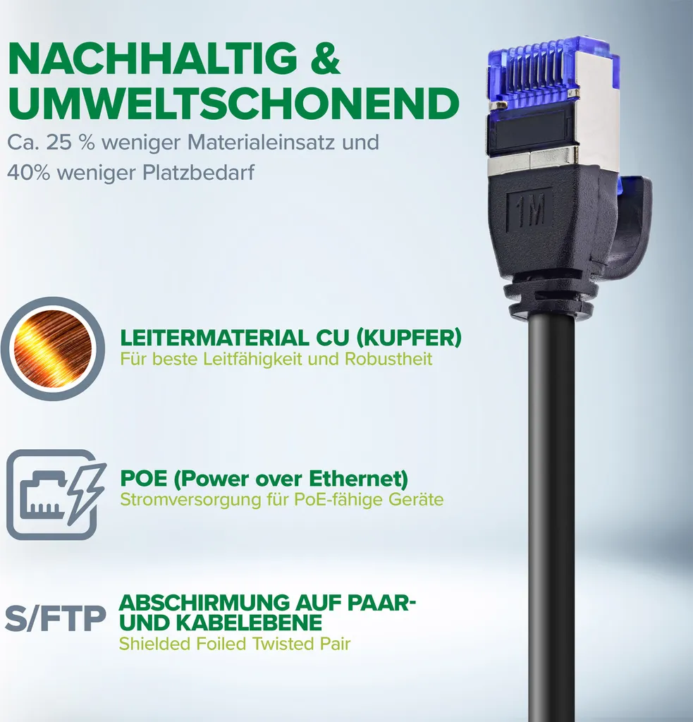 InLine Patch Cord Slim Cat 6A S FTP TPE LSZH Flessibile PoE InLine Patch Cord Slim Cat 6A S FTP TPE LSZH Flessibile PoE