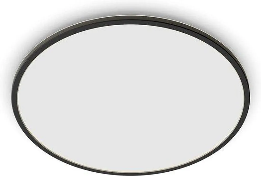 Plafonnier LED étanche IP54 noir design rond blanc chaud pour douche