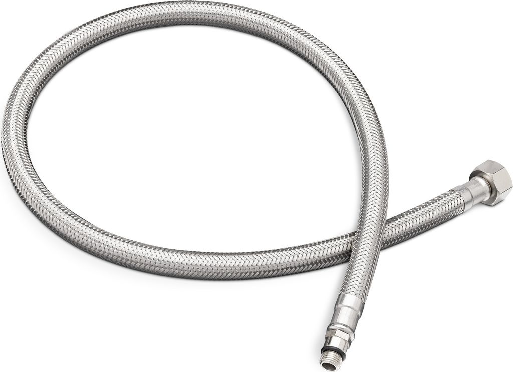 Navaris Stahlflex Schlauch Armaturenanschluss - G3/8 Zoll x M10 x 70cm x 1 AG - Wasserhahn Armatur 3/8" Anschlussschlauch - Verbindungsschlauch