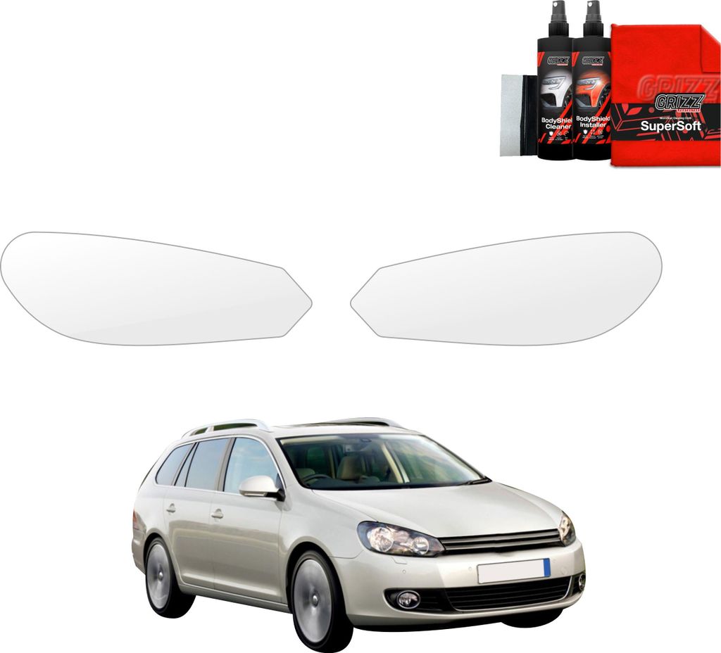 2in1 Schutzfolie für Scheinwerfer - Volkswagen Golf 6 Variant (2009-2014) Grizz Protector