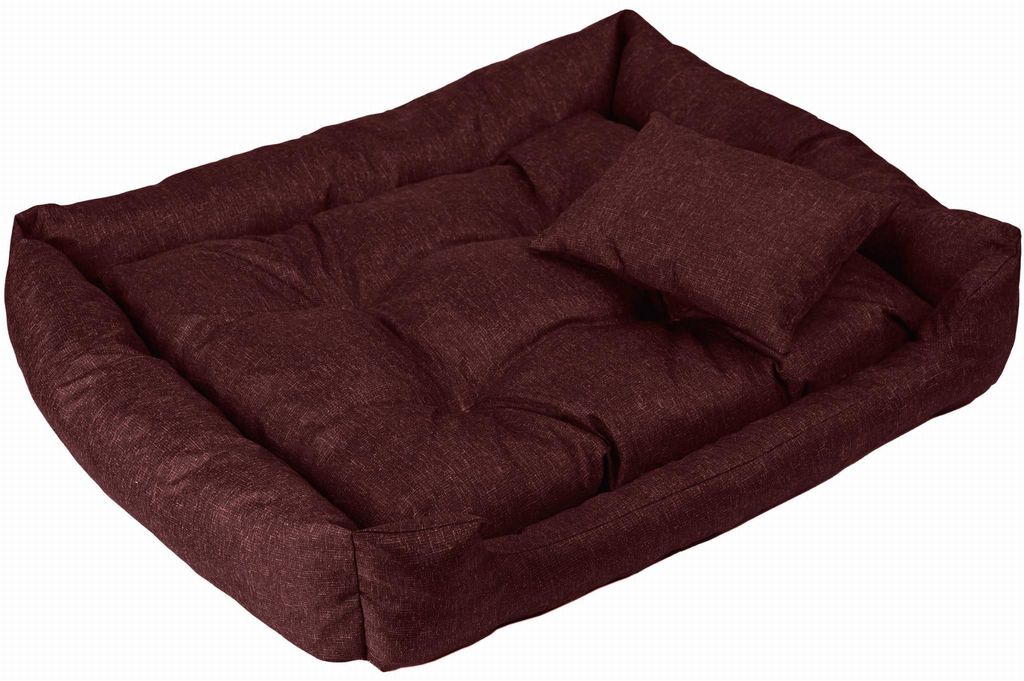 Hundebett 55x40x17 cm S Snugly in bordeaux - Kissen für Hund, Katze, Haustiere