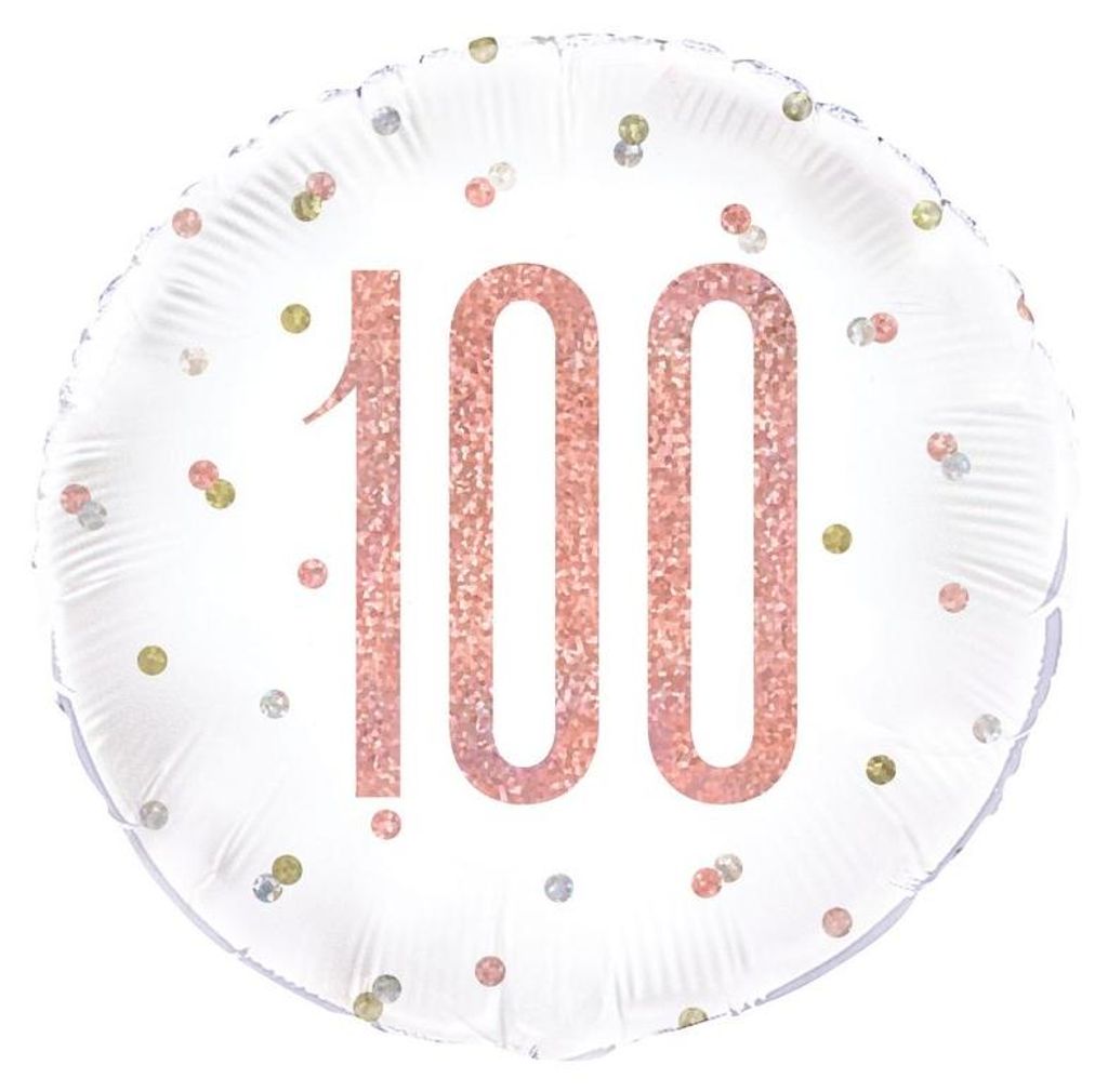 Folienballon roségold Zahl 100 Produktbild 