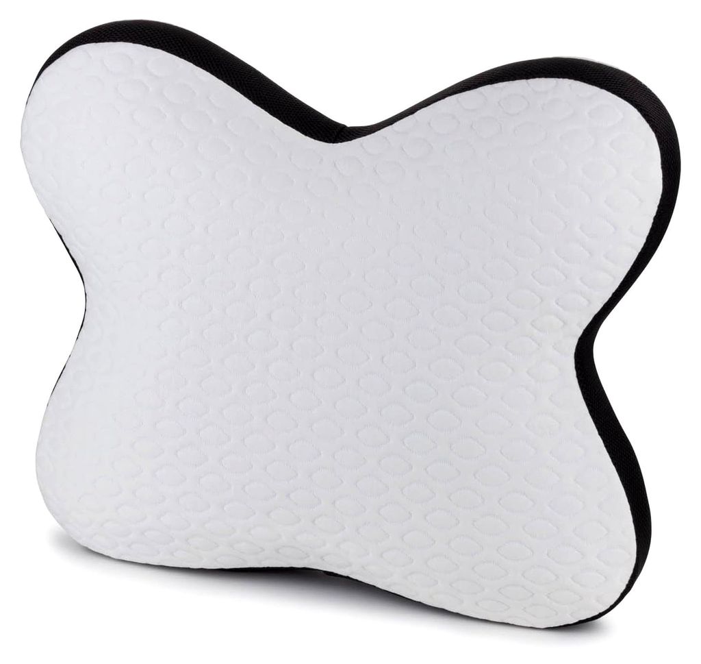Memosilver Butterfly Ergonomisches Kissen - Antimikrobieller Memory-Schaum mit Nacken- und Kopfstütze für Bauchschläfer