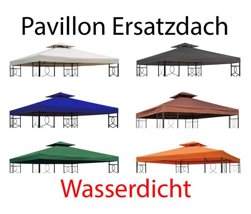 Pavillondach Dach Dächer Pavillon Ersatzdach 3x3 PVC # anthrazit # WASSERDICHT 