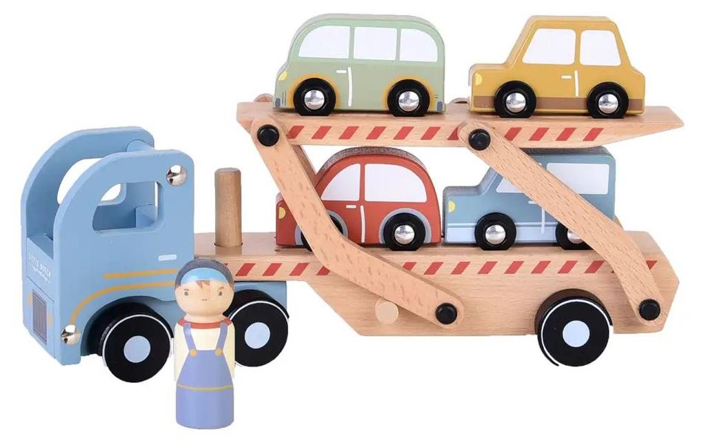 Little Dutch houten vrachtwagen met aanhanger Productafbeelding 