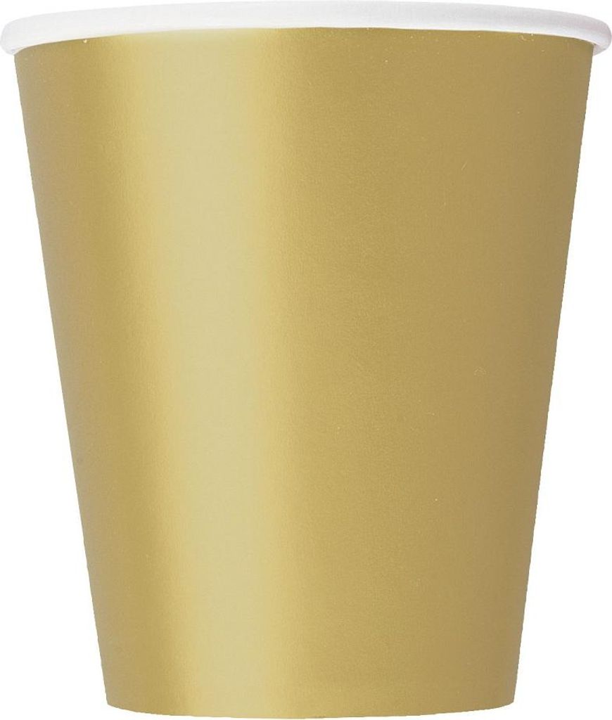 Pappbecher Vera Gold, Gold, 250ml, H 13,97cm, Ø 8,26cm