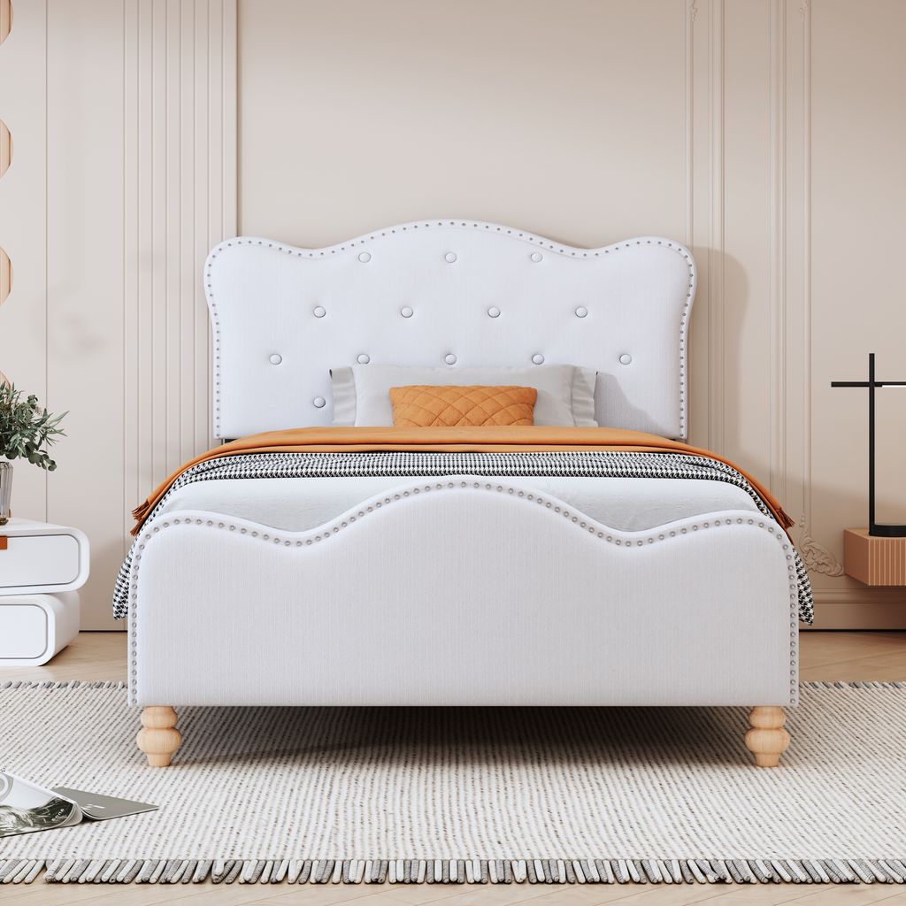 Merax Kinderbett 90x200cm - Polsterbett Mit Hasenform & 2 Schubladen Weiß