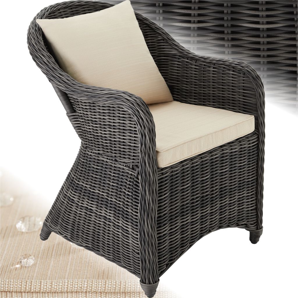 tectake® Aluminium Rattansessel wetterfest und UV-beständig Produktbild 