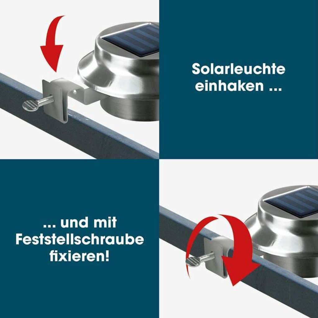 EASYmaxx Solar-Leuchte Dachrinne 3er-Set Tageslichtsensor Produktbild 6