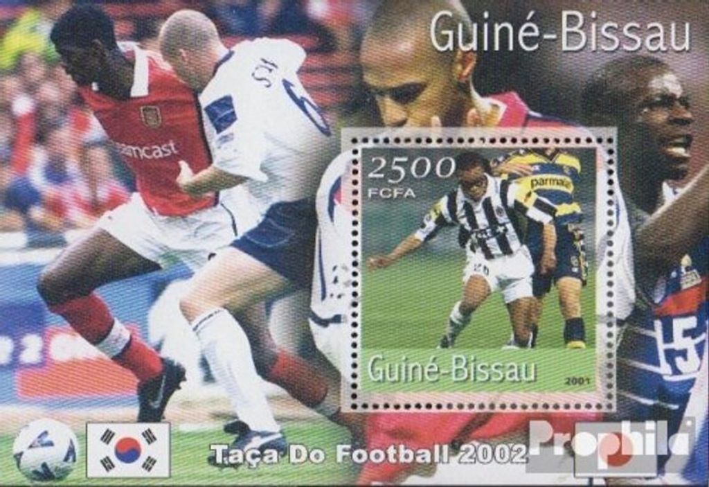 Briefmarken Guinea-Bissau 2001 Mi Block318 postfrisch Fußball-WM 2002