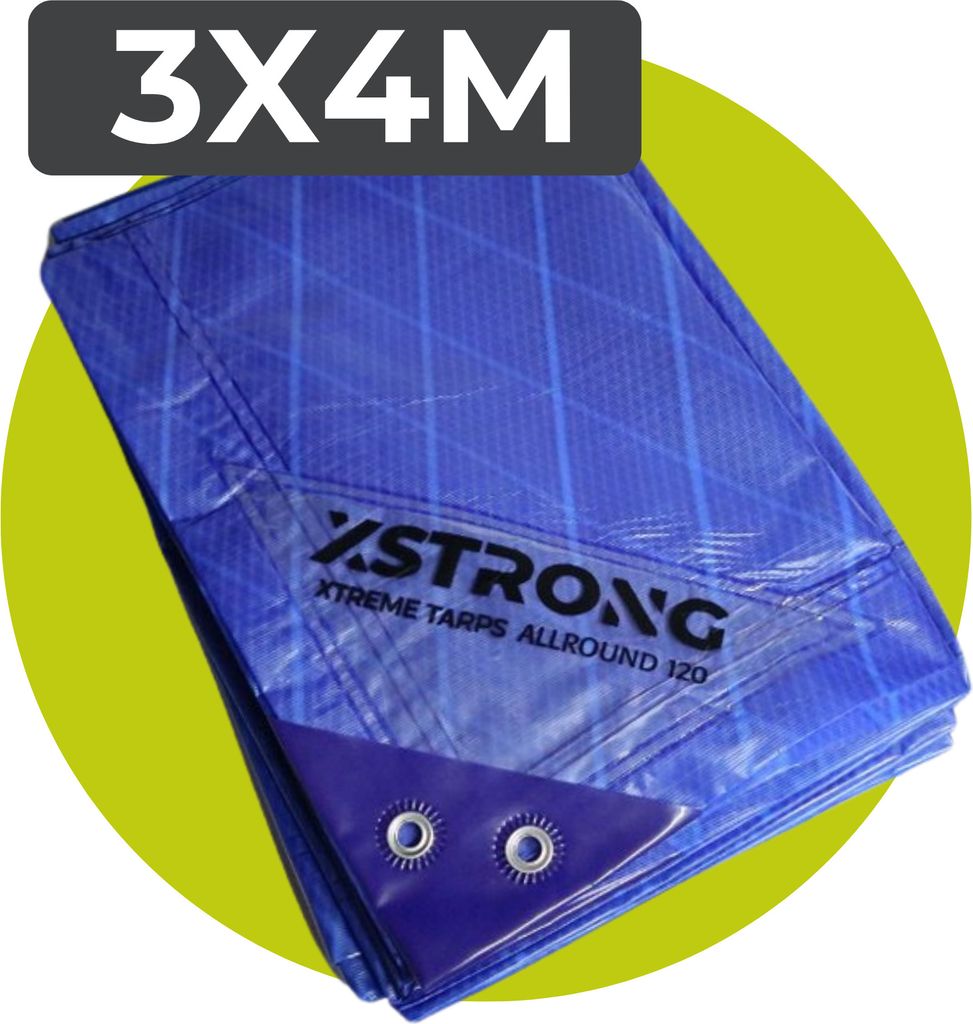 Xstrong Allround 120 - Abdeckplane - 3x4 - Blau - Wasserdicht & UV Beständig