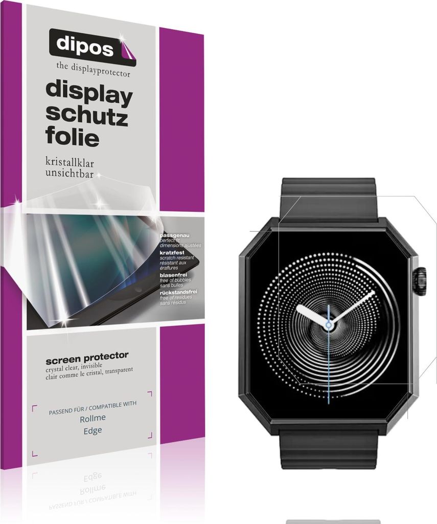 6x Schutzfolie für Rollme Edge klar Displayschutzfolie Folie Display Schutz dipos