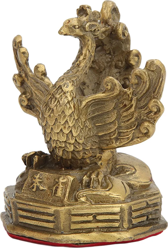 Figurine Décorative Phoenix en Bronze Brillant pour Salon et Bureau