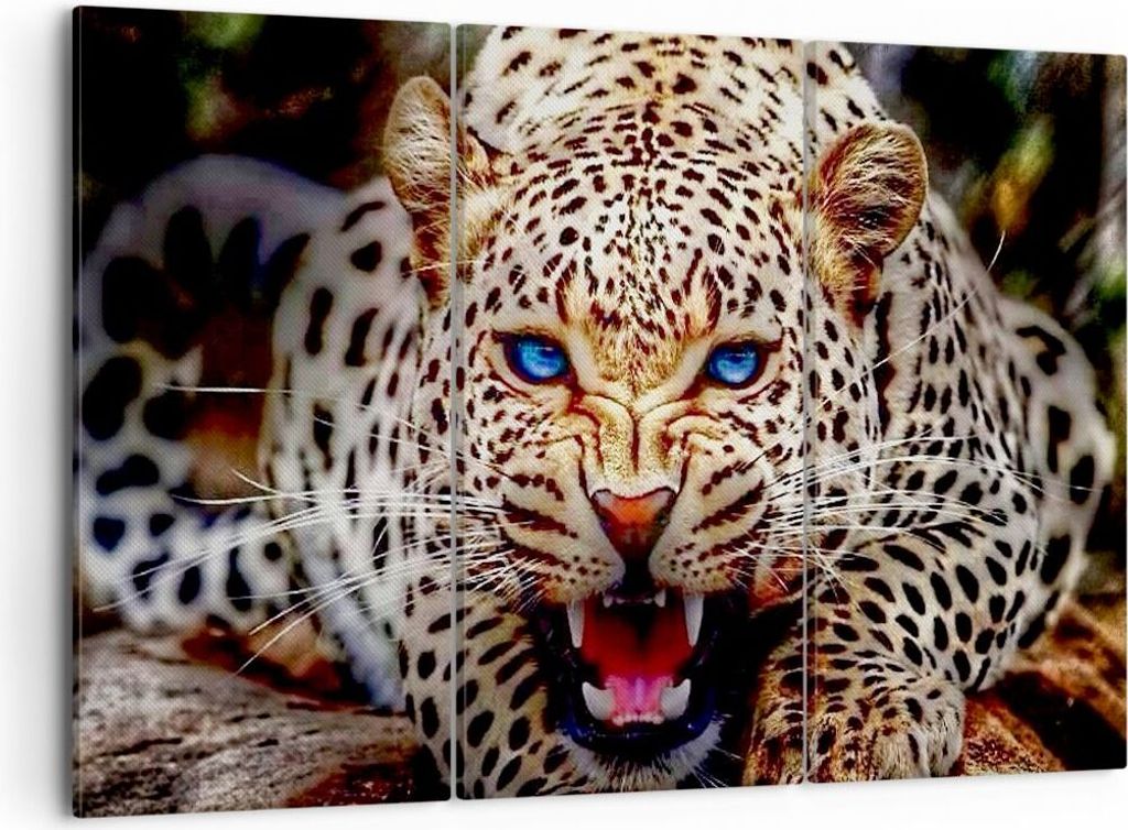 Bild auf Leinwand - Leinwandbild - Panther Tier - 105x70cm - Wand Bild - Wanddeko - Wandbilder - Leinwanddruck - Bilder - Kunstdruck - Wanddekorati...